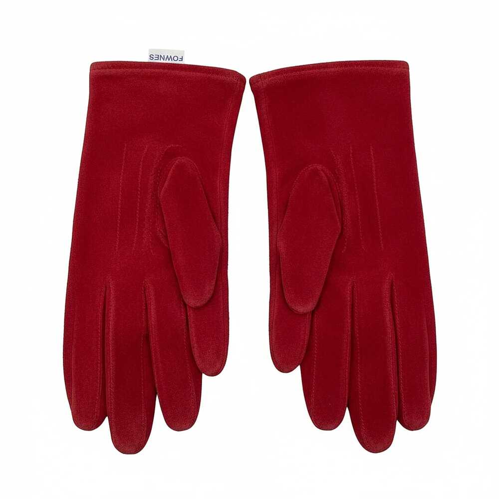 Fownes Red Suede Gloves | Regular M Women’s Mittens